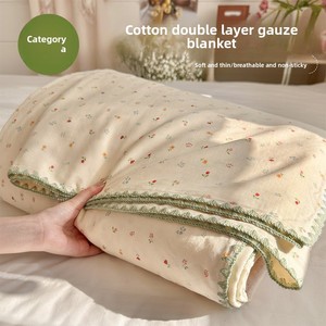 Nouvelle couverture en gaze double couche 100% coton, <span class=keywords><strong>fine</strong></span> et rafraîchissante pour l'été, pour enfants, en pur coton, pour climatisation, motif dessin animé et anime - Product Image 1