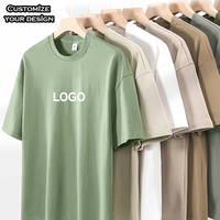 Camiseta de Cuello Redondo para Hombre, 100% Algodón, Tejido Personalizado, Estilo Vintage, Talla Grande, Transpirable, Resistente a las Arrugas, MOQ Bajo