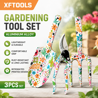 XFTOOLS OEM Ensemble d'outils de jardinage en alliage d'aluminium imprimé sur mesure avec truelle à main, cultivateur, sécateur - Garantie 1 an