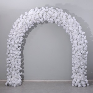 Soporte de marco de flores curvo romántico para despedida de soltera, compromiso y fondo de fotomatón - Product Image 6