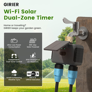 <span class=keywords><strong>Minuteur</strong></span> de jardin programmable GIRIER à double sortie IPX6 Tuya WiFi 6 intelligent à énergie solaire - Product Image 2