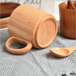 天然ブナ/ナツメ材/シンプル木製コーヒーカップ - Product Image 5