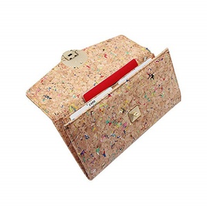 กระเป๋าคลัทช์ทรงซองจดหมาย Boshiho RTS สำหรับผู้หญิง ทำจากไม้ก๊อก ป้องกัน RFID พร้อมช่องใส่โทรศัพท์  กระเป๋าถือวีแกนสำหรับผู้หญิง - Product Image 3