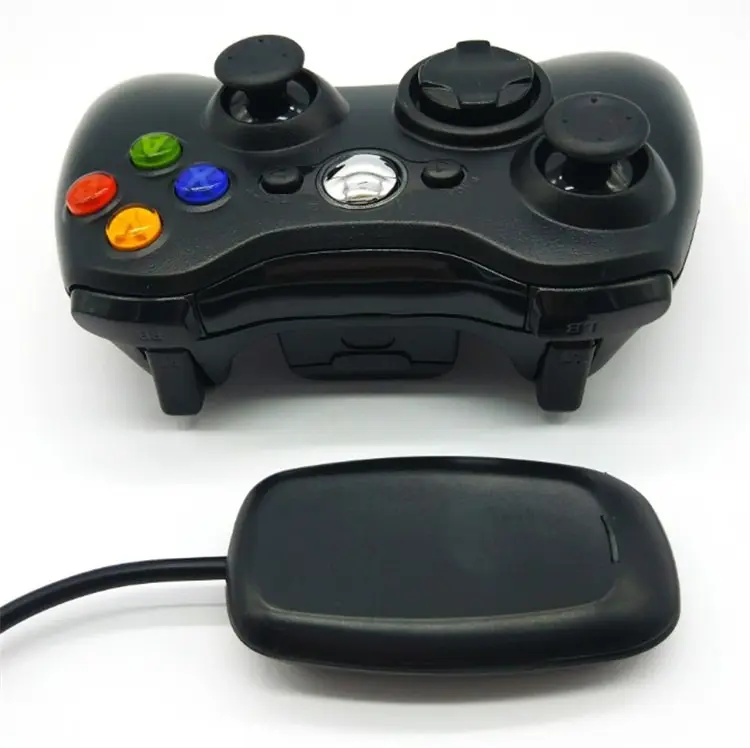 J Xbox360 Gamepad denetleyici 2.4G kablosuz denetleyici Gamepad alıcı ile çift titreşim gelişmiş kablosuz oyun kolu