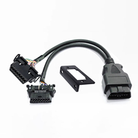 Cable de Extensión Divisor OBD2/OBD de Nailon 20AWG y 16 Pines, Adaptador de 1 Macho a 2 Hembras/Doble Hembra para HY&Toyota&Dodge