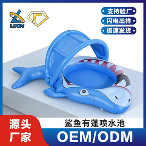 Piscine gonflable Blue Shark avec auvent, en PVC, pour enfants, usage domestique - Product Image 5