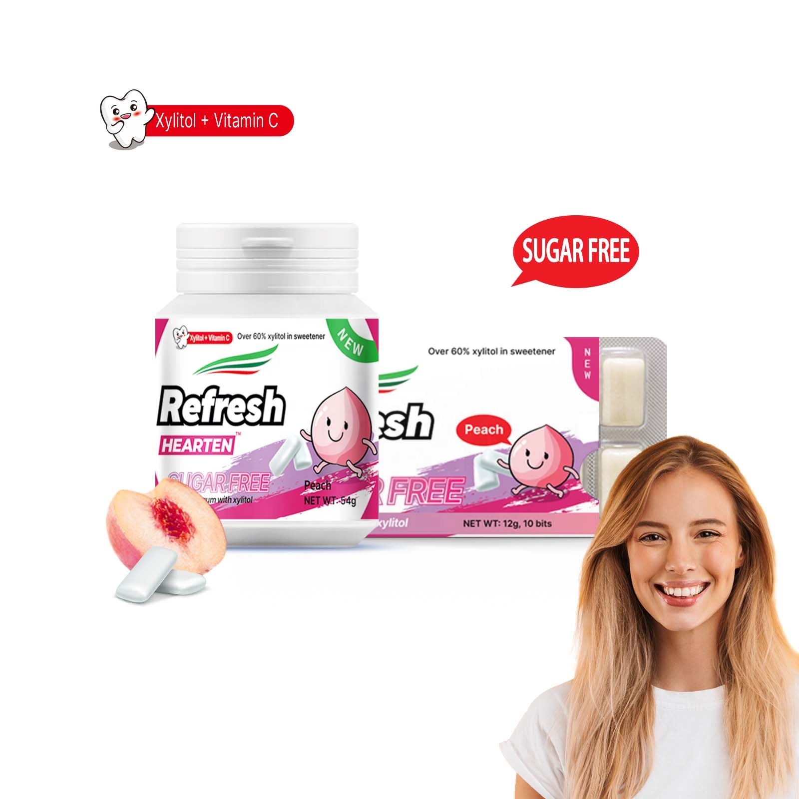 Более высокий уровень ксилита без сахара для детей, лидер продаж в Европе и США, жевательная резинка без сахара