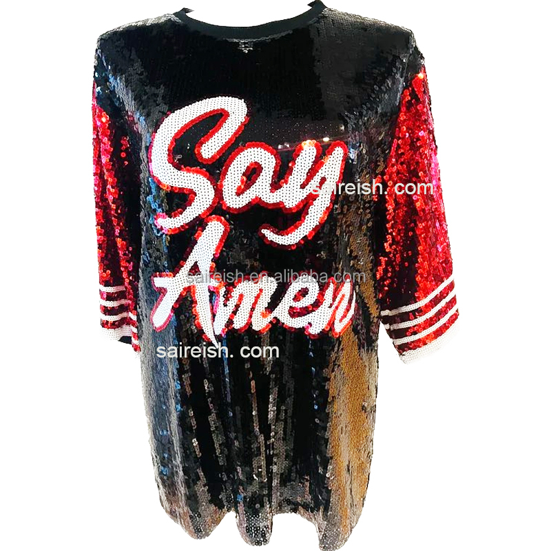 hip hop jersey dress Whitewed Personalized Name and Number Sequin 90'S Women's Baggy Sports Jersey Dresses Black at Amazon Women's Clothing store