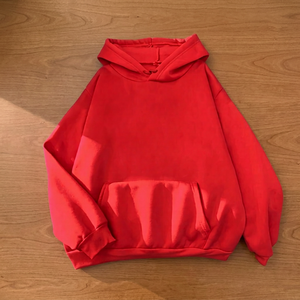 Men's Oversized Hooded Sweatshirt Solid Blue Color Cotton French Terry Casual Autumn Wear Pocket Long Sleeve Regular Fit 2027 - Product Image 4