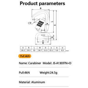 Jensan personnalisé <span class=keywords><strong>de</strong></span> haute qualité 4kn <span class=keywords><strong>Mousqueton</strong></span> pivotant autobloquant en aluminium Jinsong pour laisse <span class=keywords><strong>de</strong></span> chien anodisé - Product Image 5