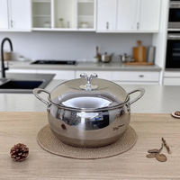 Marmite à Soupe en Acier Inoxydable en Forme de Pomme, Faitout Épais Domestique pour Cuisinière à Induction, Batterie de Cuisine