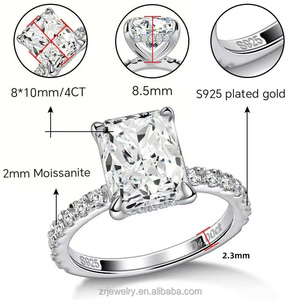 5CT <span class=keywords><strong>S925</strong></span> 18K позолоченные D-цветные кольца из муассанита с драгоценными камнями элегантное классическое свадебное кольцо с короной с муассанитом - Product Image 4