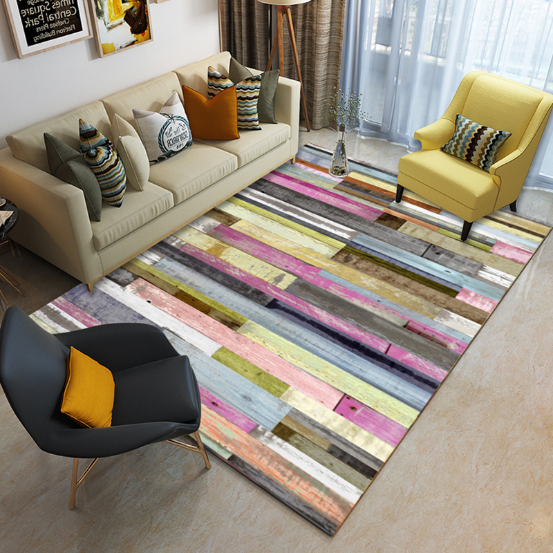 High quality 3D printing geometric design abstract style plain sofa bay window living room carpet