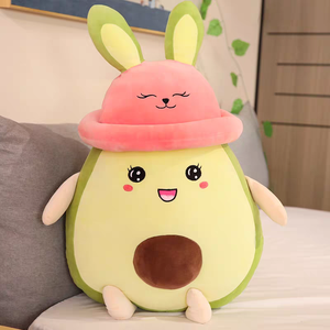 <span class=keywords><strong>Jouet</strong></span> mignon en peluche avocat avec oreilles de lapin cadeau d'anniversaire pour les filles au coucher oreiller câlin style célèbre Internet - Product Image 2