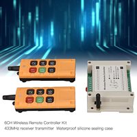 Kit de télécommande industrielle 6 touches pour grue, transmetteur à bouton-poussoir, relais 6 canaux DC12V, interrupteurs RF sécurisés et récepteur en ABS