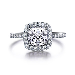 Anel de Prata Esterlina S925 para Mulheres, Anel de Esmeralda com Diamantes Completos, Joia de Anel Quadrado Luxuoso - Product Image 5