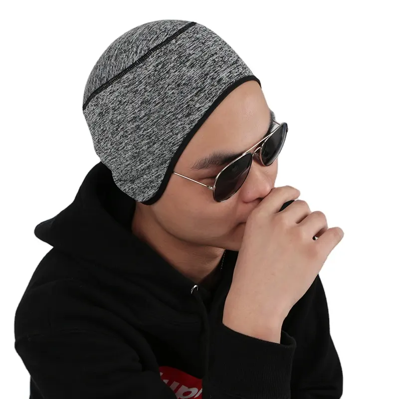 Pasamontañas con estampado personalizado para deportes de esquí, sombrero para bicicleta, orejeras, lana, calentador de calidad resistente al viento, gorro de calavera para hombre