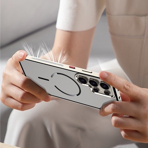 Étui magnétique en métal avec boucle à ressort de refroidissement compatible HD pour S26 Ultra S25+, panneau arrière mat, design couleur unie - Product Image 3