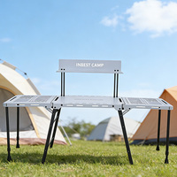 Support de cuisson INBESTCAMP, support de cuisson extérieur réglable, station de cuisson pour chef, mobilier pliable et compactable