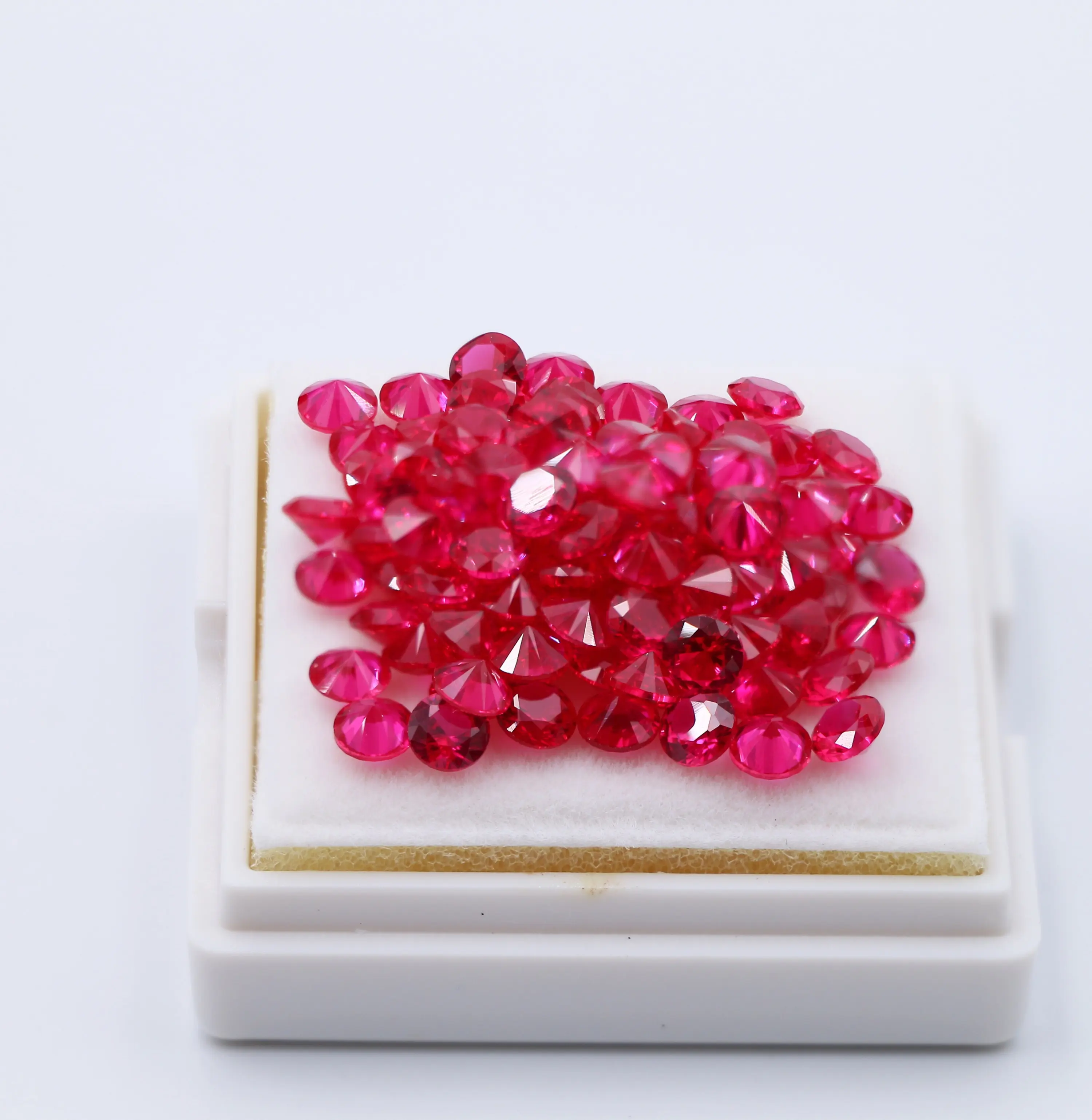 Wholesale Price 4 mm ruby 5# Round Brilliant cut synthetic ruby stones