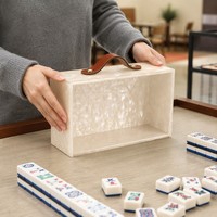 Boîte de rangement pour tuiles de mahjong en acrylique, transparente, anti-poussière, avec couvercle coulissant, pour 160 tuiles de mahjong américain