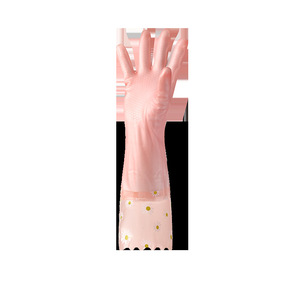 Pvc Dishwashing <b>Gloves</b> With Fleece Lining Thickened Waterproof <b>Long</b> Sleeve For Women Household Use - Product Image 2