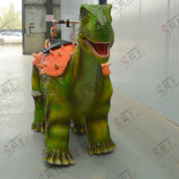 Manège de dinosaure animatronique à monnayeur pour parcs d'attractions, dinosaure électrique à long cou à chevaucher