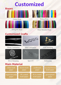 Tùy chỉnh sang trọng nhiều lớp may bao bì mua sắm in Craft lấy đi nâu kraft Túi Quà Tặng giấy với logo Ribbon xử lý - Product Image 4