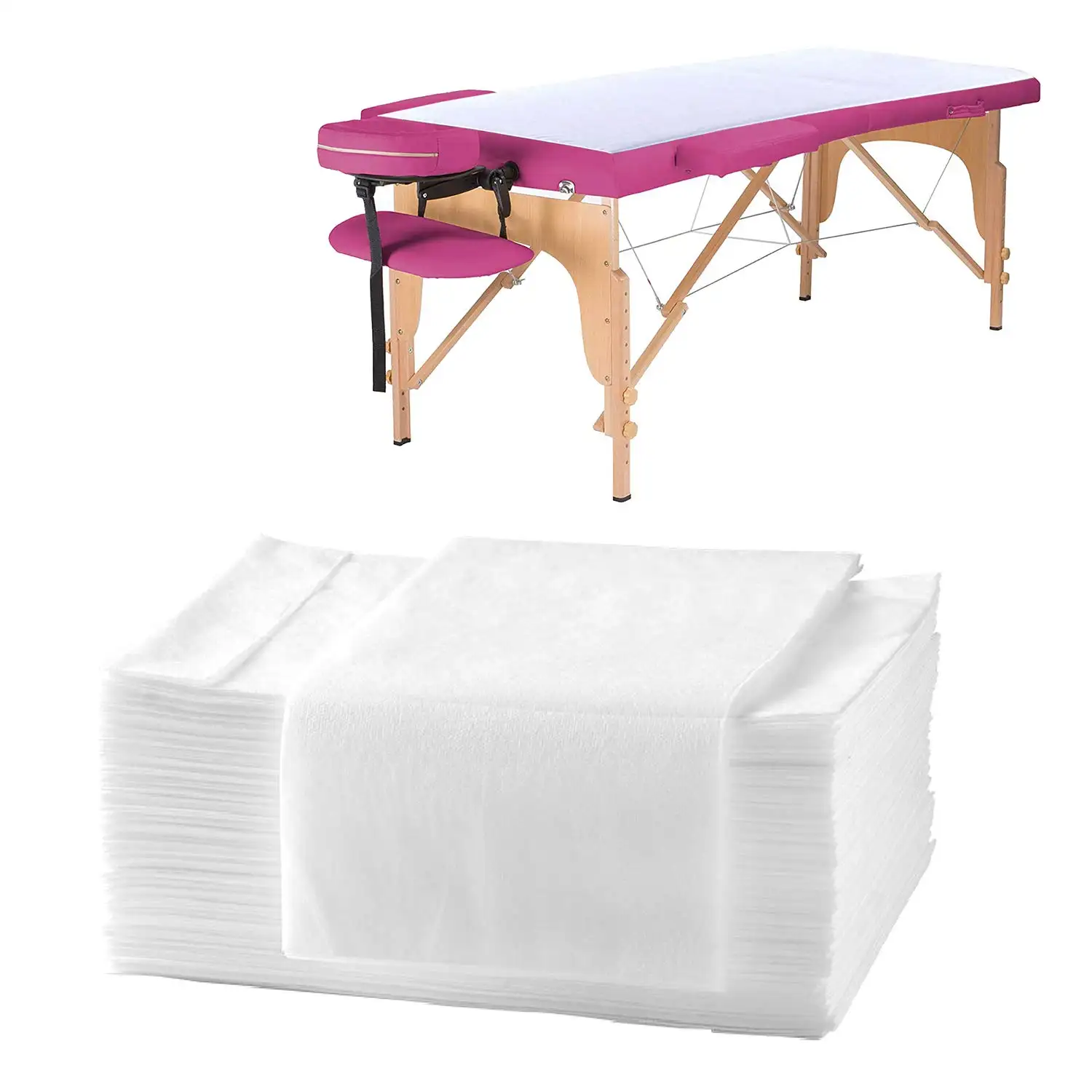 5PCS Disposable Bed Sheets,Waterproof Massage Table Sheets For Spa Lash bed Non-woven Fabric 31" x 70"