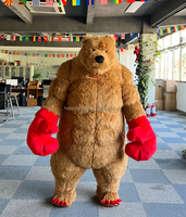 Costume de mascotte d'ours boxeur agressif, 2 m, ours boxeur gonflable, vêtements en fourrure pour hommes adultes