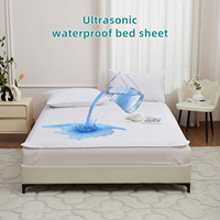 Drap-housse matelassé imperméable à ultrasons en polyester avec élastiques, multicolore et multi-motifs, pour la maison et l'hôtellerie, OEM ODM disponible