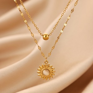 <span class=keywords><strong>Collier</strong></span> croix Ankh multicouche plaqué or 18 carats en gros, chaînes superposées, étanche, pendentif croix personnalisé en acier inoxydable - Product Image 1