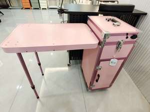 Internet-Famous Portable Makeup Rolling Case Fashionable Stone Nail Salon Tool Box Portable Dressing Desk Manicure <b>Table</b> - Product Image 6