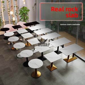 <span class=keywords><strong>Tavolo</strong></span> da Pranzo Quadrato in Pietra Sinterizzata per Uso Commerciale, Resistente al Calore e ai Graffi, per Negozi di Tè, Caffetterie, Ristoranti, Hotel e Hotpot - Product Image 2