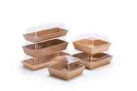 Boîtes en papier d'emballage de boulangerie pâtisserie blanche personnalisée pour dessert Boîte à biscuits transparente pour sandwich à gâteau avec couvercle en PVC transparent
