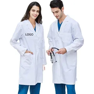 Yeni stil hemşire üniformaları tıbbi gıda fabrika tasarımları kadınlar için bilim adamı doktor Lab Coats özelleştirilmiş dokuma S