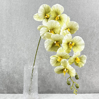 9 têtes de fleurs d'orchidée artificielles en latex 3D au toucher réel, cymbidium, phalaenopsis
