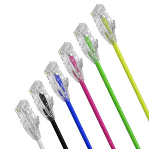 Exc CAT.6 UTP 32 AWG trong suốt Silm cáp <span class=keywords><strong>8P8C</strong></span> <span class=keywords><strong>RJ45</strong></span> nối mỏng <span class=keywords><strong>Jumper</strong></span> dây CAT6 LAN Cáp cho trong nhà - Product Image 3