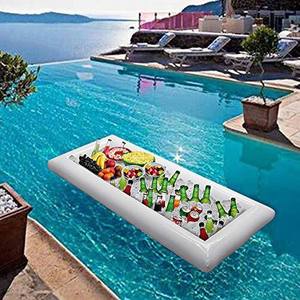 Contenedor Inflable para Bebidas y Hielo, 130x63cm, Modelo <span class=keywords><strong>OO</strong></span>, Barra de Hielo, Barra de Ensaladas, Bandeja Refrigerada para Fiestas en la Playa o Piscina - Product Image 3