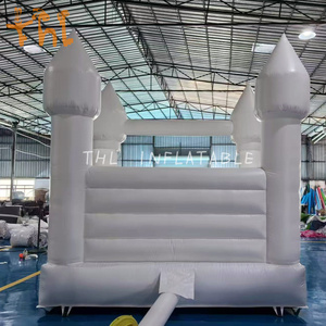 Castello Gonfiabile per <span class=keywords><strong>Adulti</strong></span> e Bambini, Grande Casa Gonfiabile Bianca Commerciale per Feste, Matrimoni e Compleanni - Product Image 6