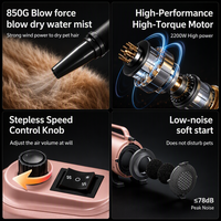 Sèche-cheveux pour animaux de compagnie Shernbao 2600W à haute vitesse, souffleur SHD-2600P, chaleur réglable, faible bruit, pour salon et usage domestique