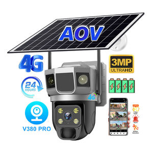 Cámara IP PTZ con Grabación 24/7, V380 Pro, Tres Lentes CMOS de 3MP, Tres Pantallas AOV, Seguridad para Exteriores, Tarjeta SIM 4G, Micrófono Integrado - Product Image 1