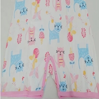 Combinaison en coton pour adulte, motif chat mignon, avec jambes courtes, style baby onesie ABDL, vêtements à manches courtes avec boutons-pression à l'entrejambe pour hommes
