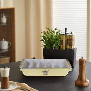 Boîte <span class=keywords><strong>de</strong></span> rangement rectangulaire en bois laqué, personnalisée, pour table, bar, organisateur <span class=keywords><strong>de</strong></span> condiments avec compartiment à glace - Product Image 3
