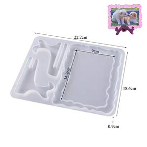 クリスタルドロップ接着剤樹脂型正方形の楕円形の波フォトフレームブラケットシリコーン型 - Product Image 4