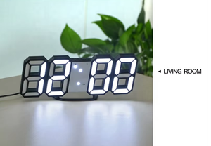 Horloge numérique 3D LED avec alarme, luminosité réglable, pour table, mur, entrepôt, bureau, salon, veilleuse - Product Image 2