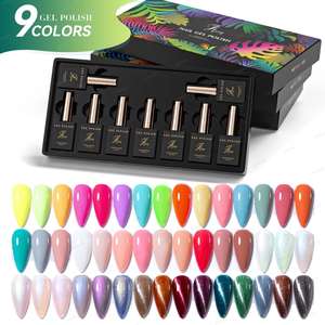 Suministros para Fábrica de <span class=keywords><strong>Uñas</strong></span> LOGO, Diseño Gratuito, Marca Única, Vegano, Libre de Crueldad, Juego de Esmalte de Gel de 9 Colores en Caja, Esmalte de <span class=keywords><strong>Uñas</strong></span> de Marca Privada OEM - Product Image 1