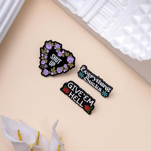 Donnez-leur l'enfer tout suce émail broches <span class=keywords><strong>sac</strong></span> à dos vêtements métal revers Badge chemise col broches accessoires <span class=keywords><strong>pour</strong></span> amis - Product Image 4