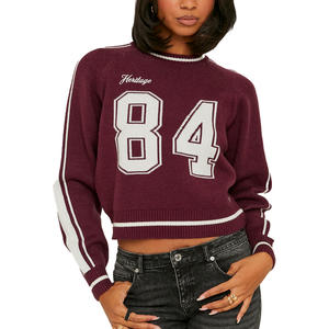 Sweat-shirt court pour femme en coton mélangé confortable pour un style Streetwear décontracté et des tenues quotidiennes avec un tissu doux et un design à la mode - Product Image 2