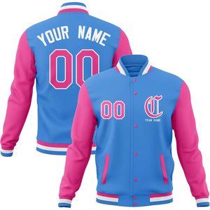 Blouson universitaire personnalisé en coton, style Letterman, unisexe adulte, décontracté pour l'automne, col rabattu, nom et numéro brodés - Product Image 1